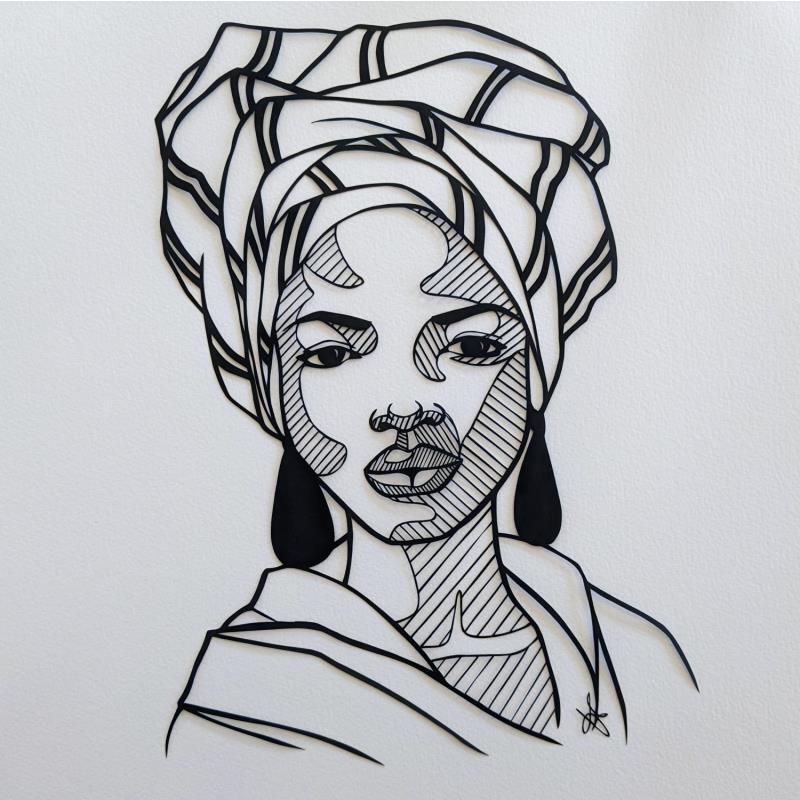 Painting Portrait de Femme #9 by Atalanta Vanessa | Painting Portrait Society Cardboard Paper