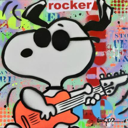 Gemälde ROCKER von Euger Philippe | Gemälde Pop-Art Acryl, Collage Pop-Ikonen