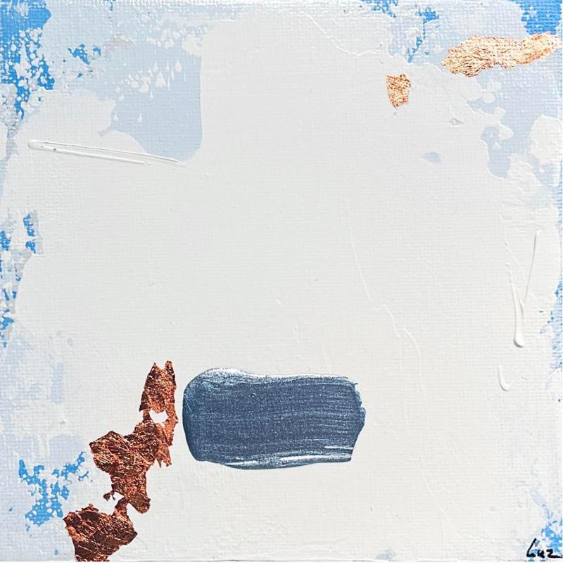 Peinture Vue sur la mer par Luz Alexandra | Tableau Abstrait Minimaliste Acrylique Feuille d'or