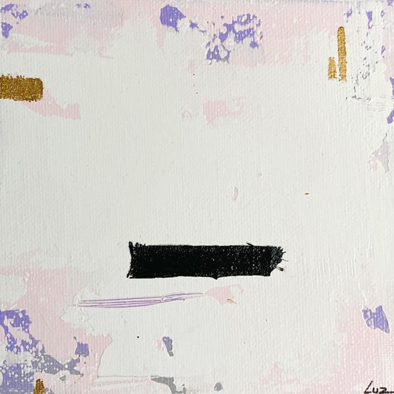 Peinture L'obstacle par Luz Alexandra | Tableau Abstrait Minimaliste Pastel Textile