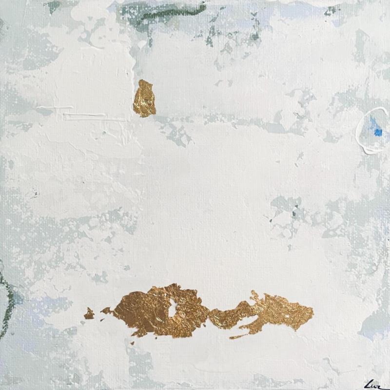 Painting Nous deux by Luz Alexandra | Painting Abstract Minimalist Acrylic Pastel Gold leaf