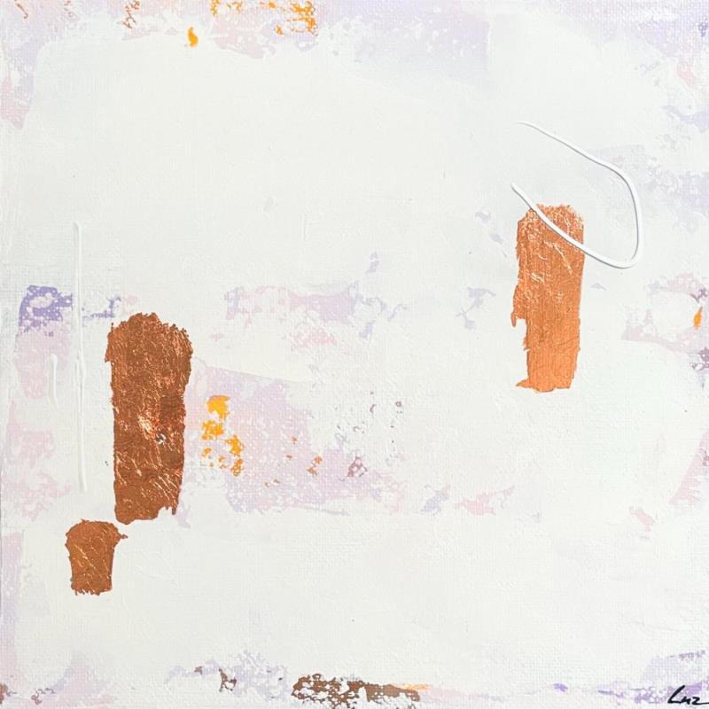 Pintura Et maintenant ? por Luz Alexandra | Pintura Abstracto Minimalista Acrílico Hoja de oro