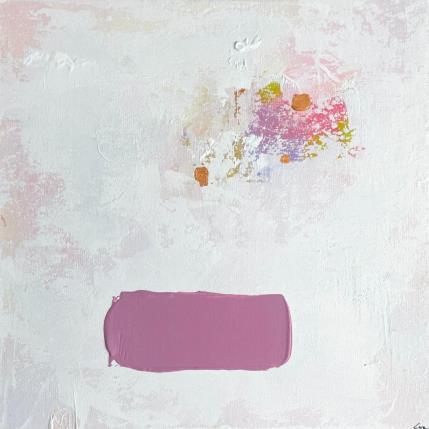 Pintura Mais, je t'aime por Luz Alexandra | Pintura Abstracto Acrílico, Hoja de oro Minimalista