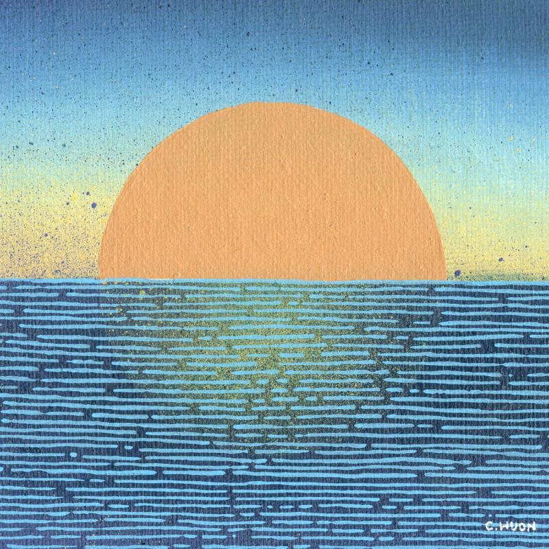 Painting Chaleureuse immersion by Huon Coralie | Painting Figurative Landscapes Marine Nature Acrylic