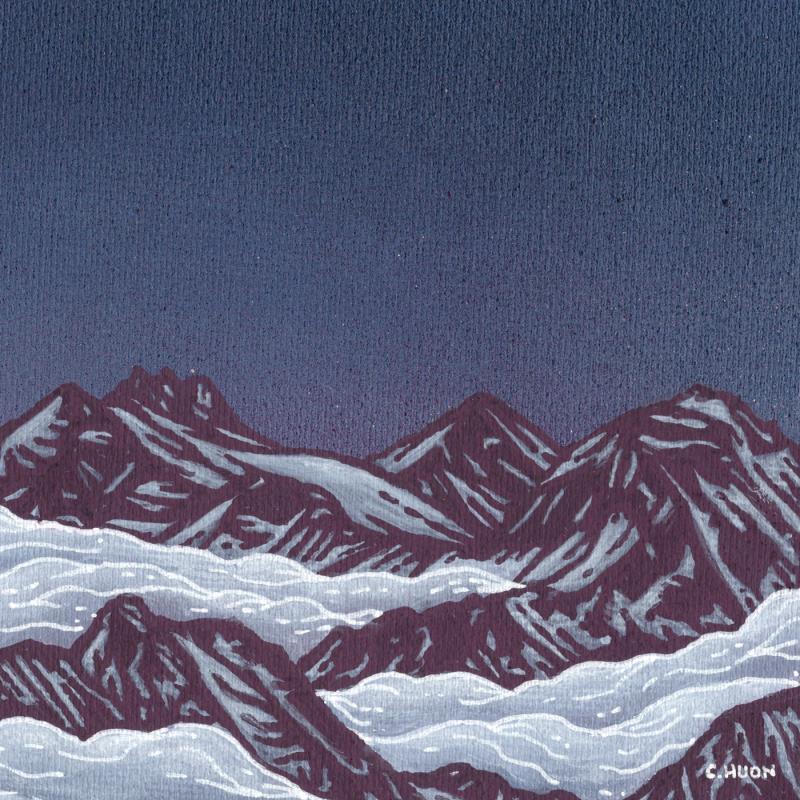 Painting Nuit au Tyrol by Huon Coralie | Painting Figurative Landscapes Nature Acrylic