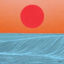 Peinture Onde singulière par Huon Coralie | Tableau Figuratif Acrylique Marine, Nature, Paysages