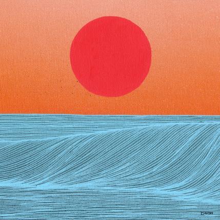 Peinture Onde singulière par Huon Coralie | Tableau Figuratif Acrylique Marine, Nature, Paysages