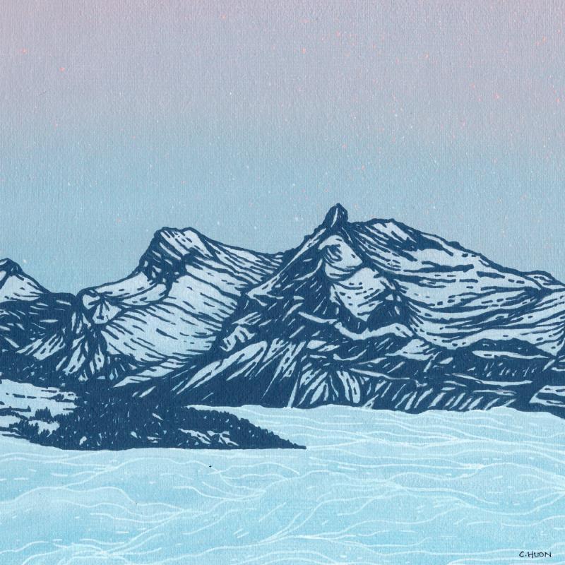 Painting Devoluy by Huon Coralie | Painting Figurative Landscapes Nature Acrylic