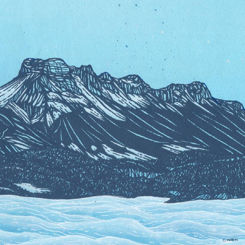 Painting La dent de CrolleS by Huon Coralie | Painting Figurative Landscapes Nature Acrylic