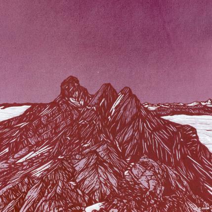 Peinture Pointe perçée par Huon Coralie | Tableau Figuratif Acrylique Nature, Paysages