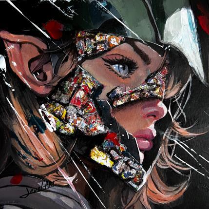 Peinture Link Girl par Caizergues Noël  | Tableau Figuratif Acrylique, Collage, Posca Cinéma, Enfant, Portraits