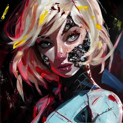 Peinture Spider Gwen par Caizergues Noël  | Tableau Figuratif Acrylique, Collage Cinéma, Icones Pop, Portraits