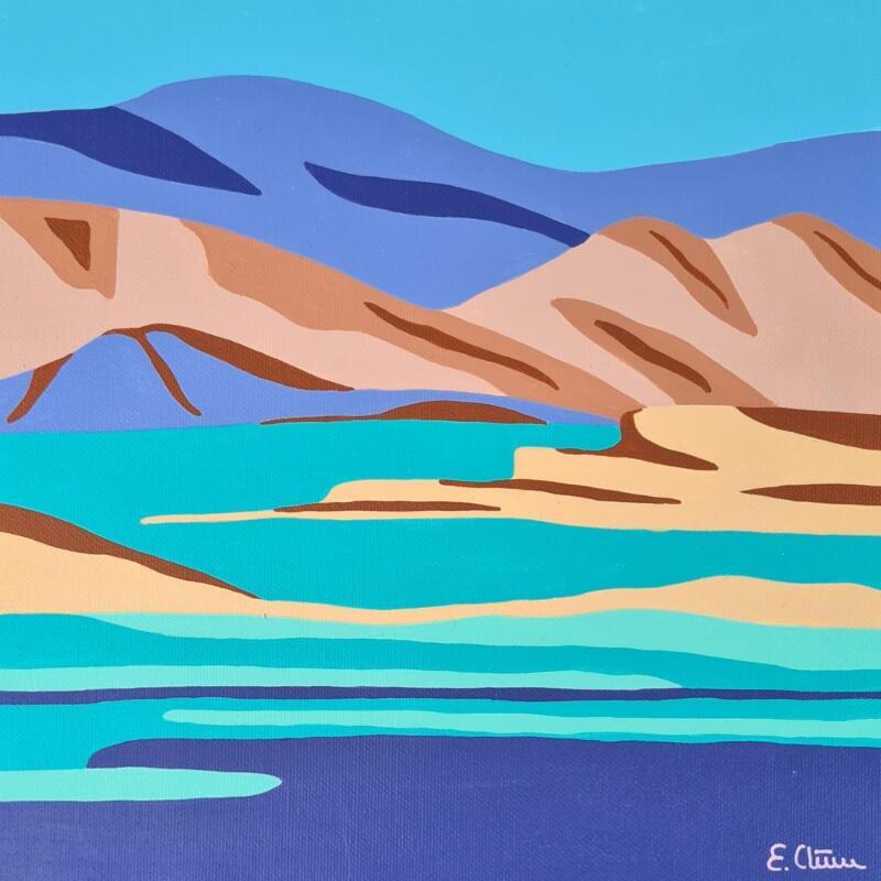 Gemälde Kayak von Emilie Chêne | Gemälde Figurativ Landschaften Natur Acryl