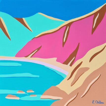 Gemälde Red Beach von Emilie Chêne | Gemälde Figurativ Acryl Landschaften, Natur