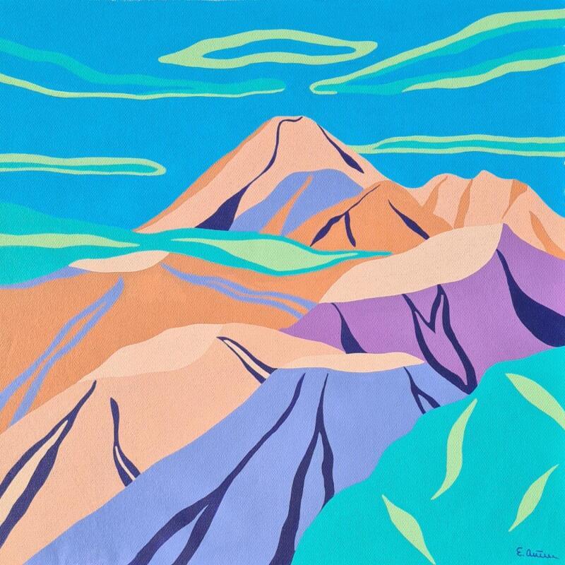 Gemälde Bromo von Emilie Chêne | Gemälde Figurativ Landschaften Natur Acryl