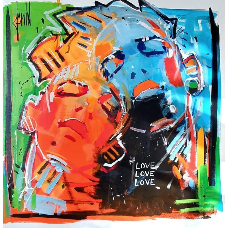 Gemälde Love von Jamin David | Gemälde Figurativ Öl