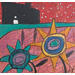 Gemälde CIELO ROJO von Arias Parera Almudena | Gemälde Naive Kunst Acryl Collage