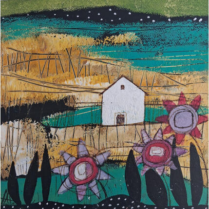 Gemälde LA CASA BLANCA von Arias Parera Almudena | Gemälde Naive Kunst Acryl, Collage Pop-Ikonen