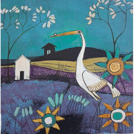 Painting ATARDECE by Arias Parera Almudena | Painting Naive art Acrylic, Gluing