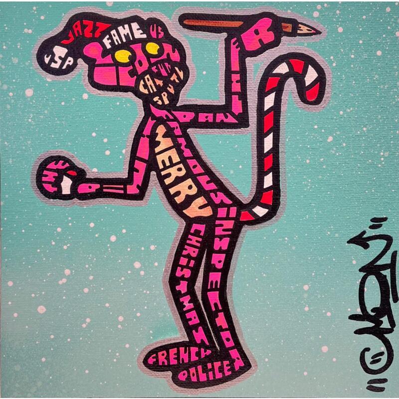 Painting PINK PANTHER SANTA by Cmon | Painting Pop-art Pop icons