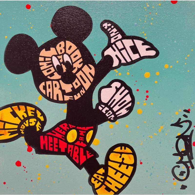 Gemälde MICKEY X JUMP von Cmon | Gemälde Pop-Art Pop-Ikonen