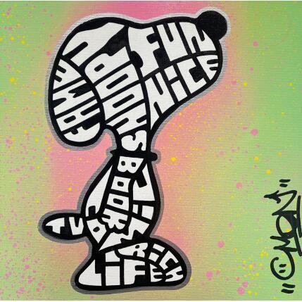 Peinture SNOOPY LOOKS UP par Cmon | Tableau Pop-art Icones Pop