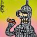 Gemälde BENDER SMOKES CIGAR von Cmon | Gemälde Pop-Art Pop-Ikonen