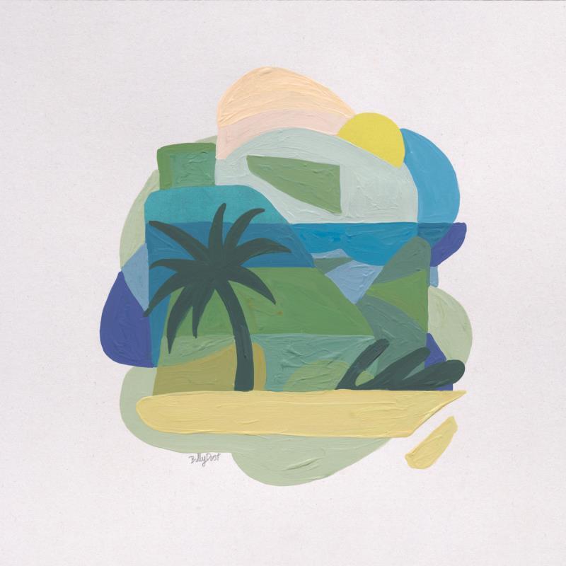 Peinture Playa Green par Billy Dust | Tableau Abstrait Nature Acrylique