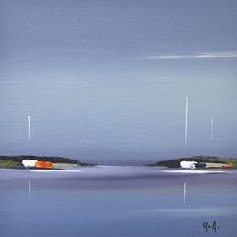 Peinture Douceur marine par Roussel Marie-Ange et Fanny | Tableau Abstrait Huile Marine