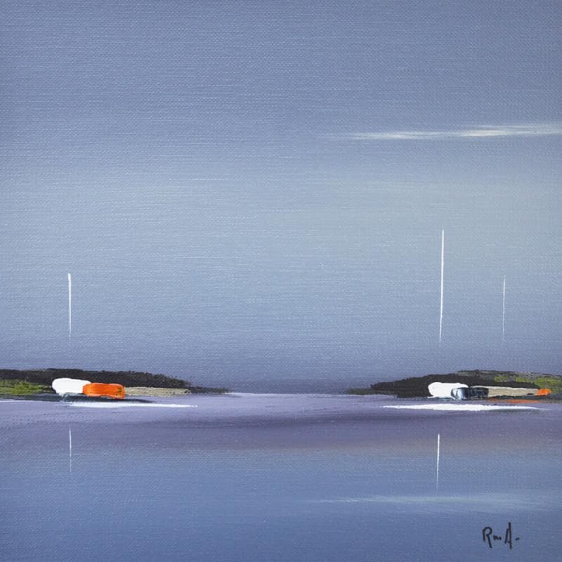 Peinture Douceur marine par Roussel Marie-Ange et Fanny | Tableau Abstrait Marine Huile