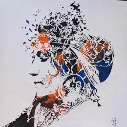 Peinture Fille du Désert par Louafi Valentine | Tableau