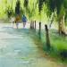 Peinture Les saules de Vincennes par Abbatucci Violaine | Tableau Figuratif Paysages Scènes de vie Aquarelle