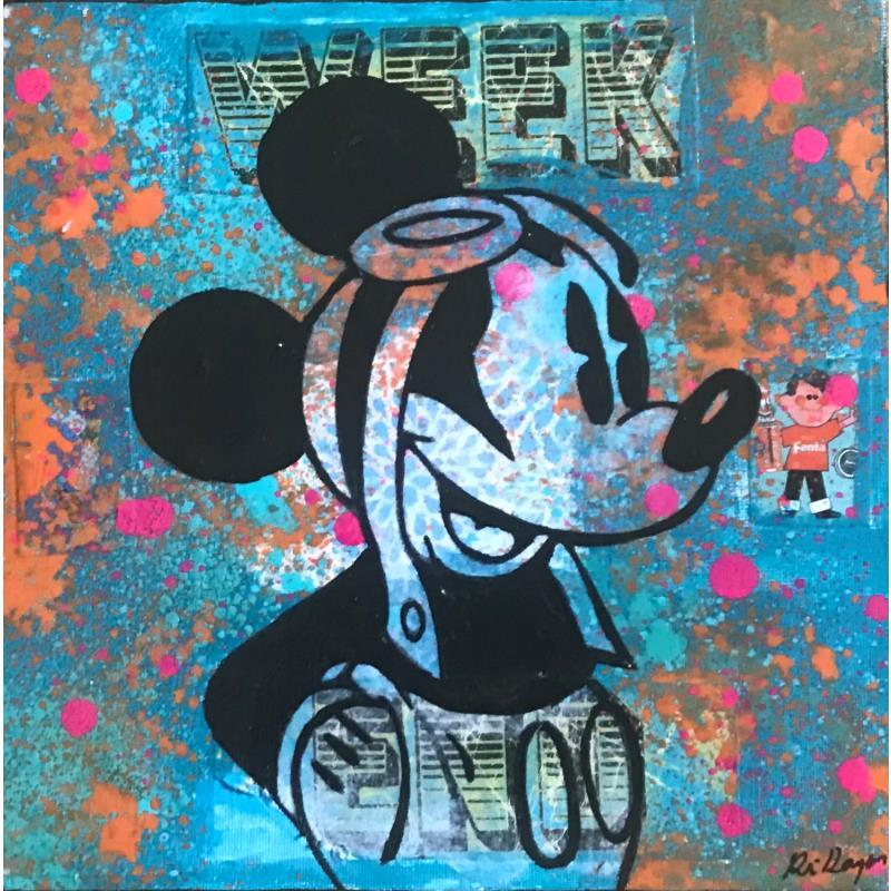 Peinture Mickey par Kikayou | Tableau Pop-art Icones Pop Graffiti Acrylique Collage