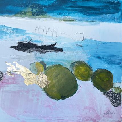 Painting Migration by Lau Blou | Painting Abstract Acrylic, Gluing, Gold leaf Landscapes