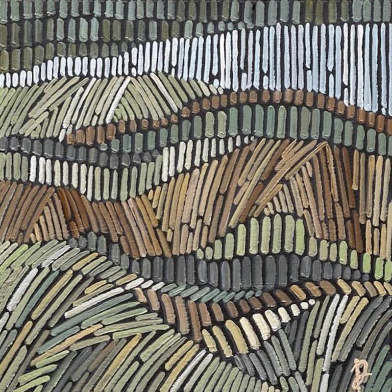 Pintura Spring steppe por Dmitrieva Daria | Pintura Abstracto Paisajes Acrílico