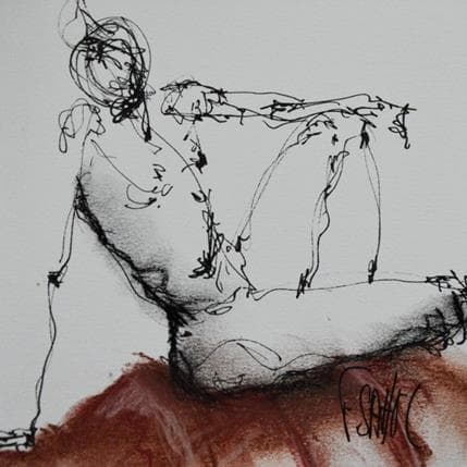 Painting Edmond by Sahuc François | Painting Figurative Acrylic Minimalist, Nude