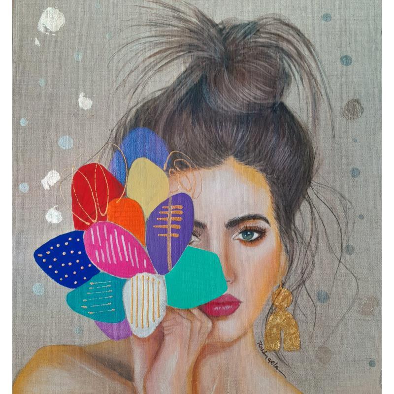 Painting Barbara by Rosângela | Painting Figurative Portrait Acrylic