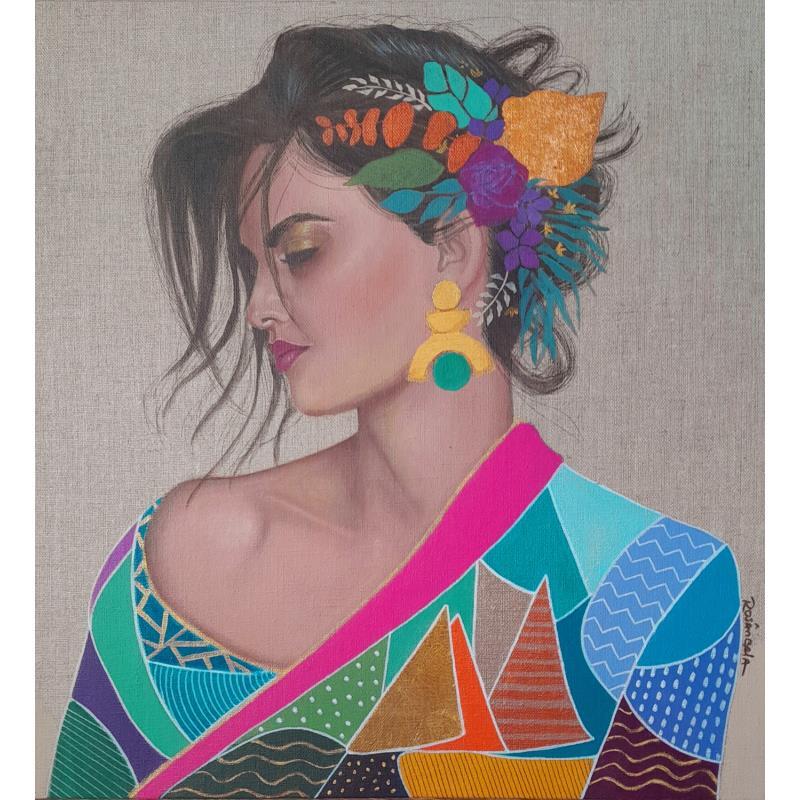 Painting Josie by Rosângela | Painting Figurative Portrait Acrylic