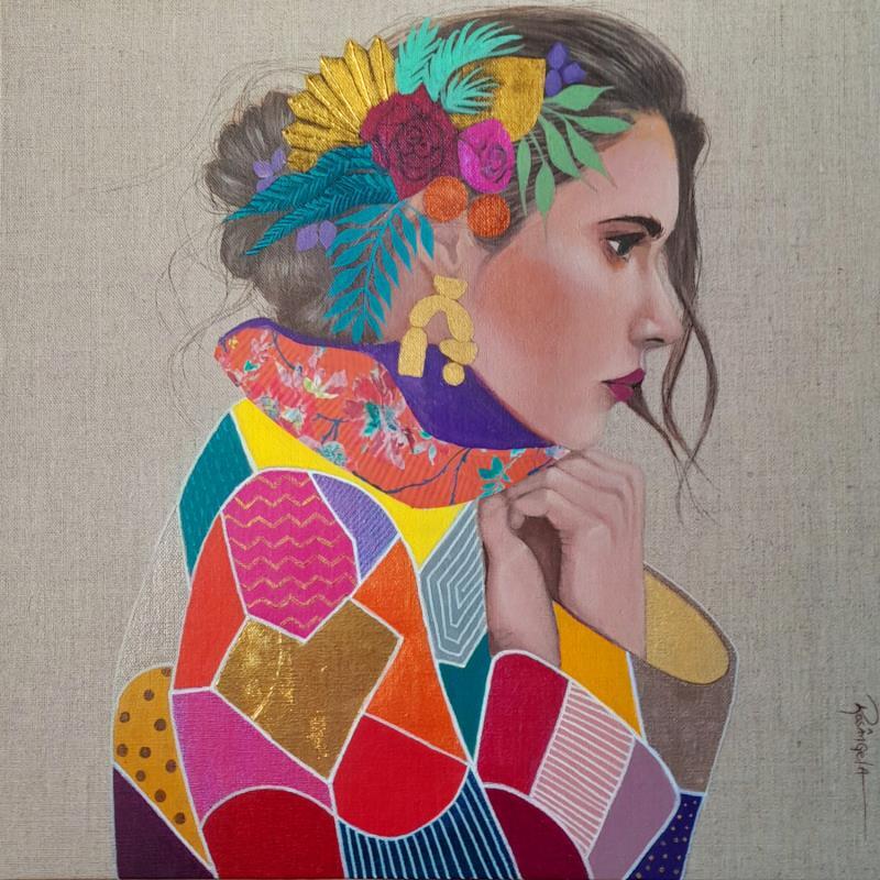Painting Nathalia by Rosângela | Painting Figurative Portrait Acrylic