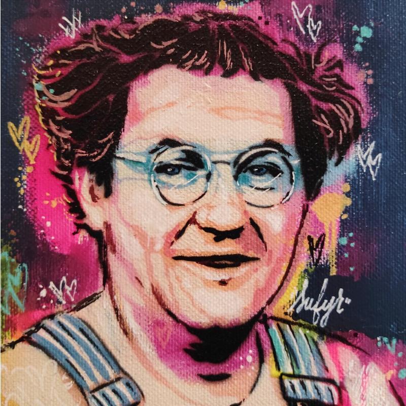 Painting Coluche by Sufyr | Painting Street art Pop icons Graffiti Posca