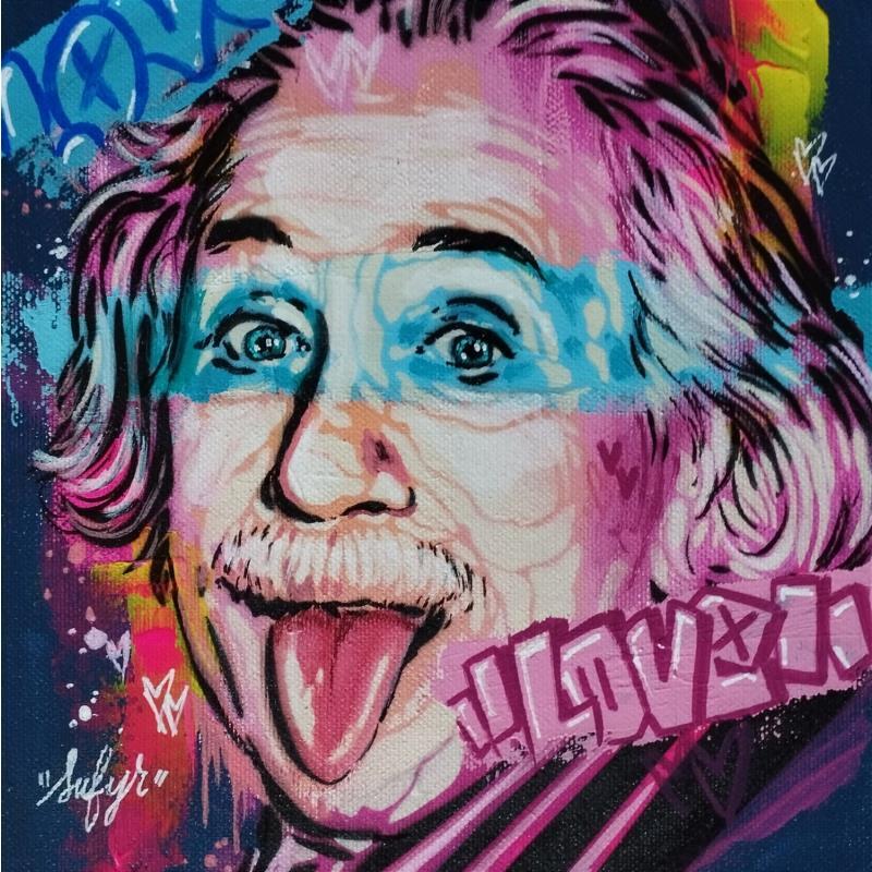 Painting Albert Einstein by Sufyr | Painting Street art Pop icons Graffiti Posca