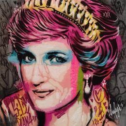 Peinture Lady Diana par Sufyr | Tableau Street Art Graffiti, Posca Portraits