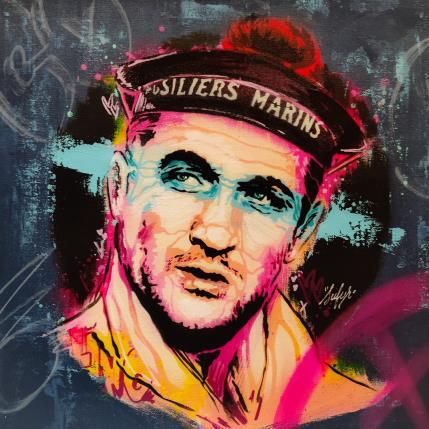 Painting Lino Ventura by Sufyr | Painting Street art Graffiti, Posca Portrait