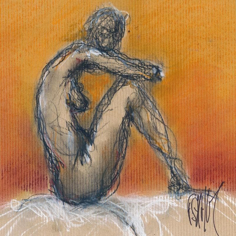 Painting Jade by Sahuc François | Painting Figurative Nude Acrylic
