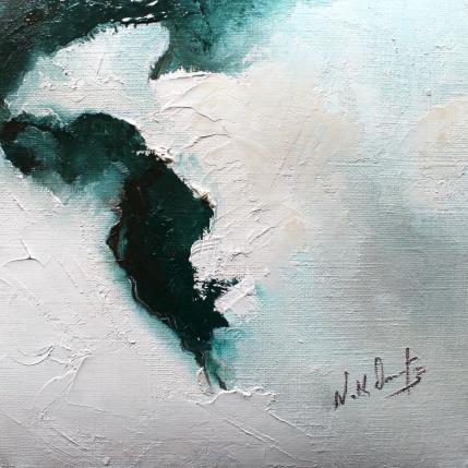 Peinture Et, chaque jour la mer... par Dumontier Nathalie | Tableau Abstrait Huile Minimaliste