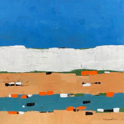 Painting V317 by Moracchini Laurence | Painting Abstract Acrylic, Marble powder Landscapes, Marine