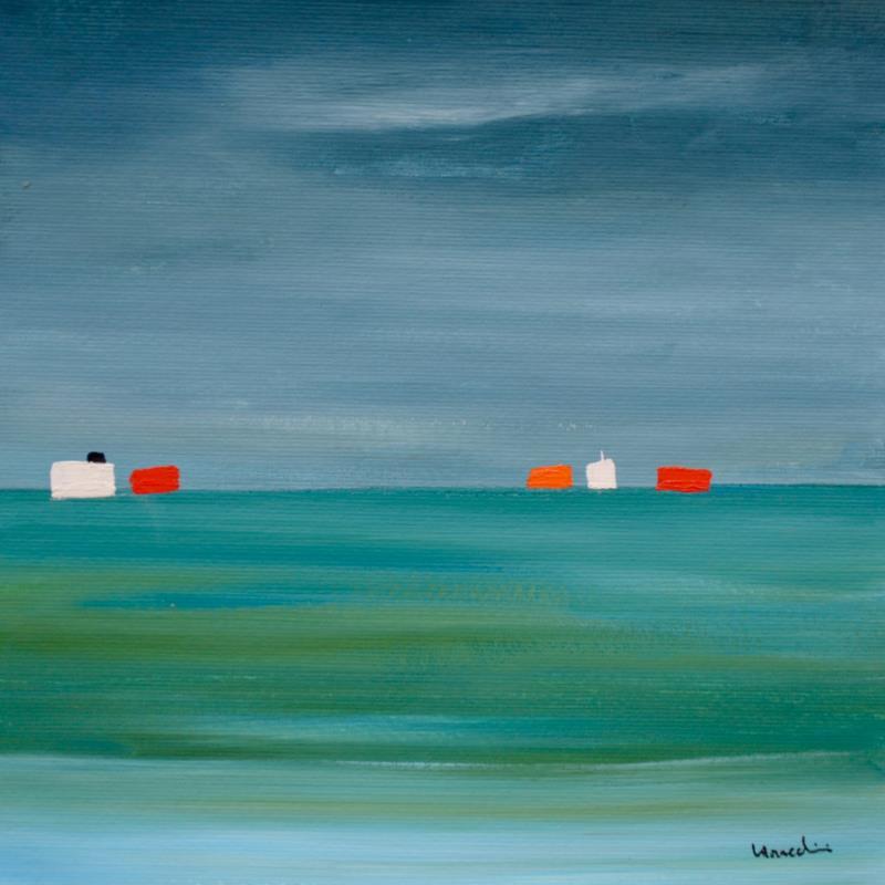 Peinture V461 par Moracchini Laurence | Tableau Abstrait Marine Acrylique