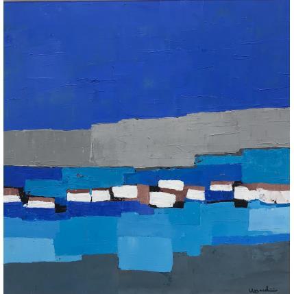 Painting T432 by Moracchini Laurence | Painting Abstract Acrylic, Marble powder Landscapes, Marine, Minimalist