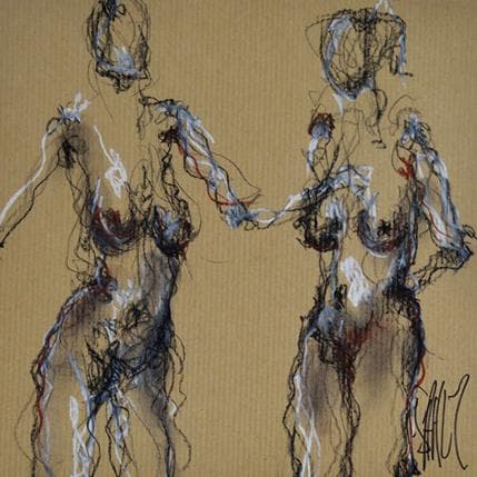 Painting Coline by Sahuc François | Painting Figurative Acrylic Nude