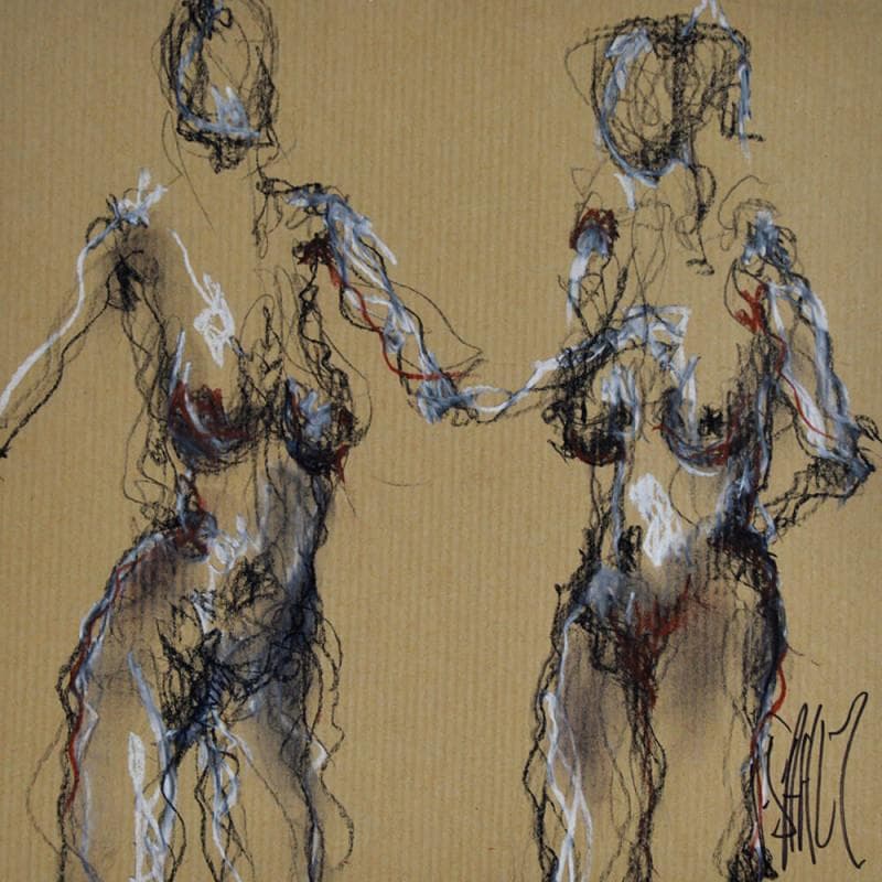 Painting Coline by Sahuc François | Painting Figurative Nude Acrylic